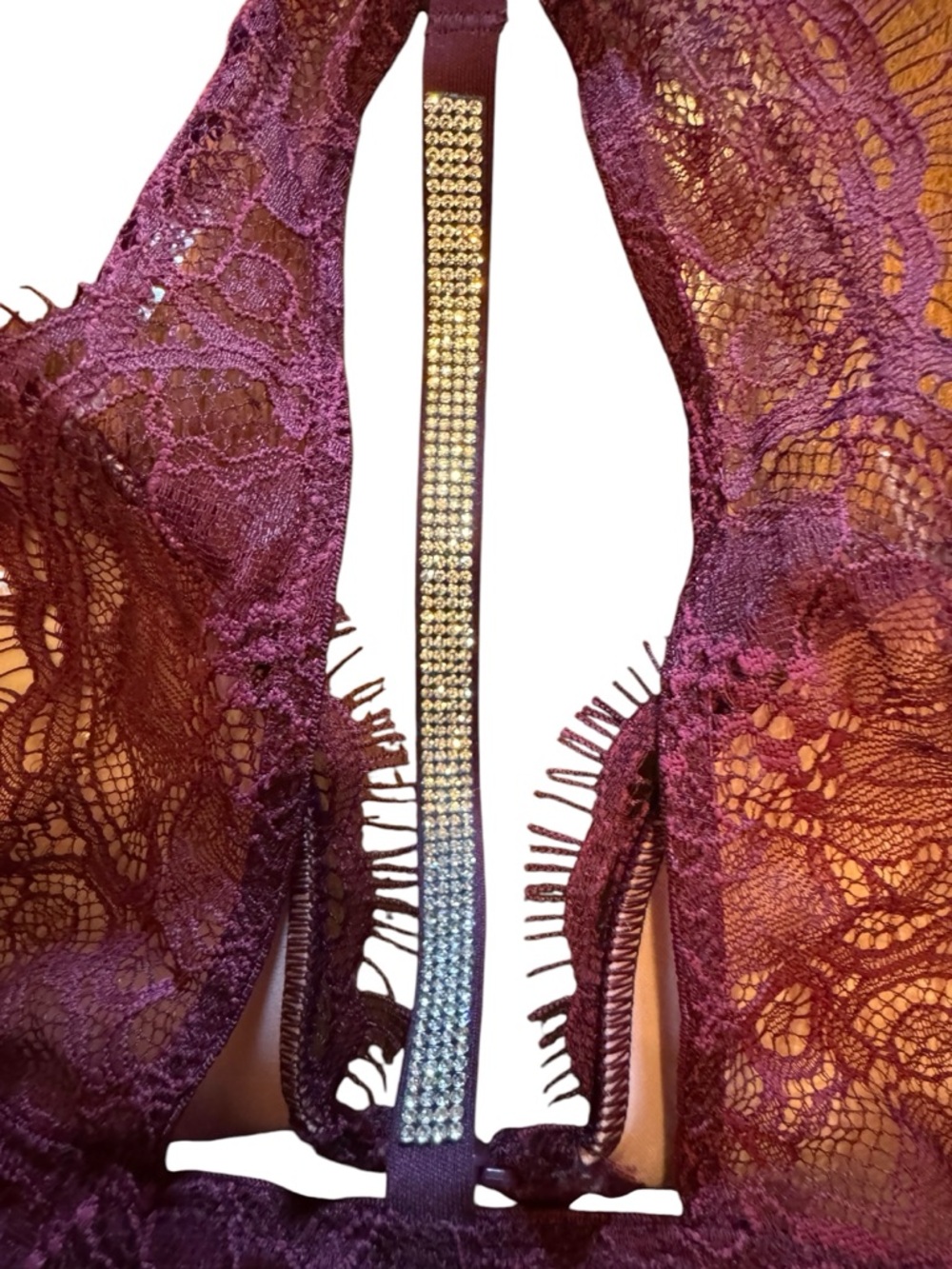 Victoria’s Secret Very Sexy Lace Rhinestone Racerback Push-Up Bra 36B - Picture 3 of 4